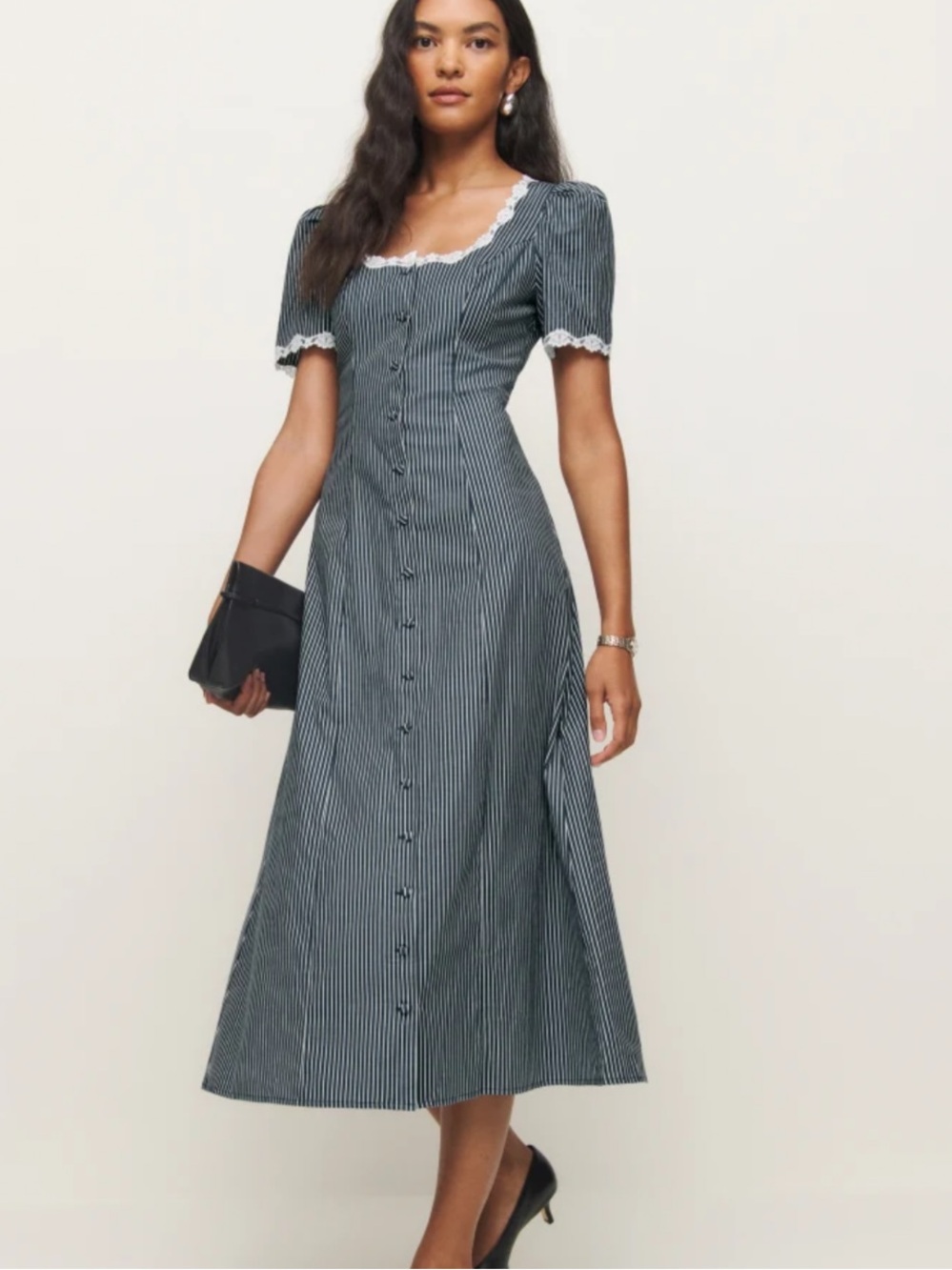 NWT REFORMATION Alida Dress, Long Island Stripe, size 2